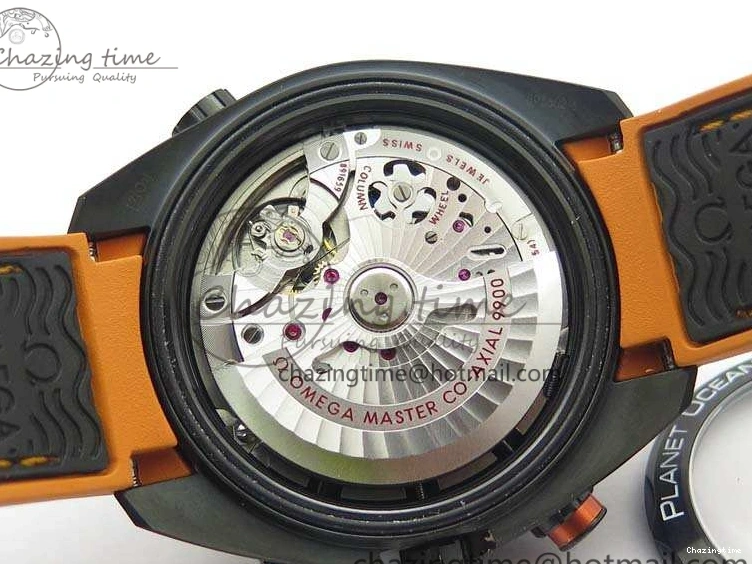0504 Planet Ocean Master Chronometer Chrono DLC OM 1:1 Best Edition Black Dial On Nylon Strap A Chic 8103